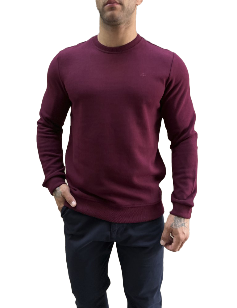 Ανδρική μπορντό πλεκτή βαμβακερή μακρυμάνικη μπλούζα 2308K φωτογραφία